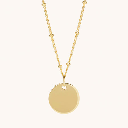 Engraveable Round Bead Necklace Gold